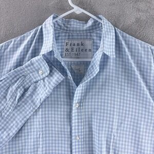 Frank & Eileen Paul Long Sleeve Button Down Shirt Mens Medium Blue Gingham